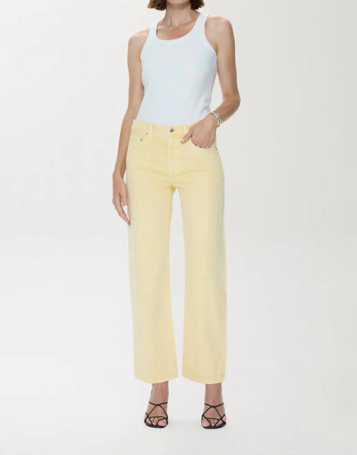 Pistola - Lexi Mid Rise Bowed Straight Jeans