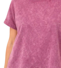 Zenana - French Terry Acid Washed T Shirt