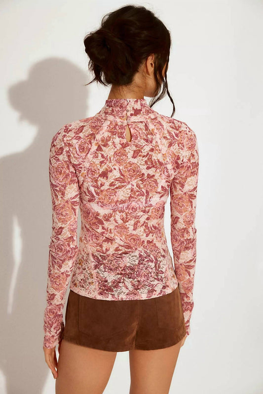 Free People - Lyric Sheer Lace Long Sleeve Turtleneck Top