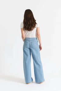 DAZE Madison Wide Leg Denim in blue - women's pants - alternate view