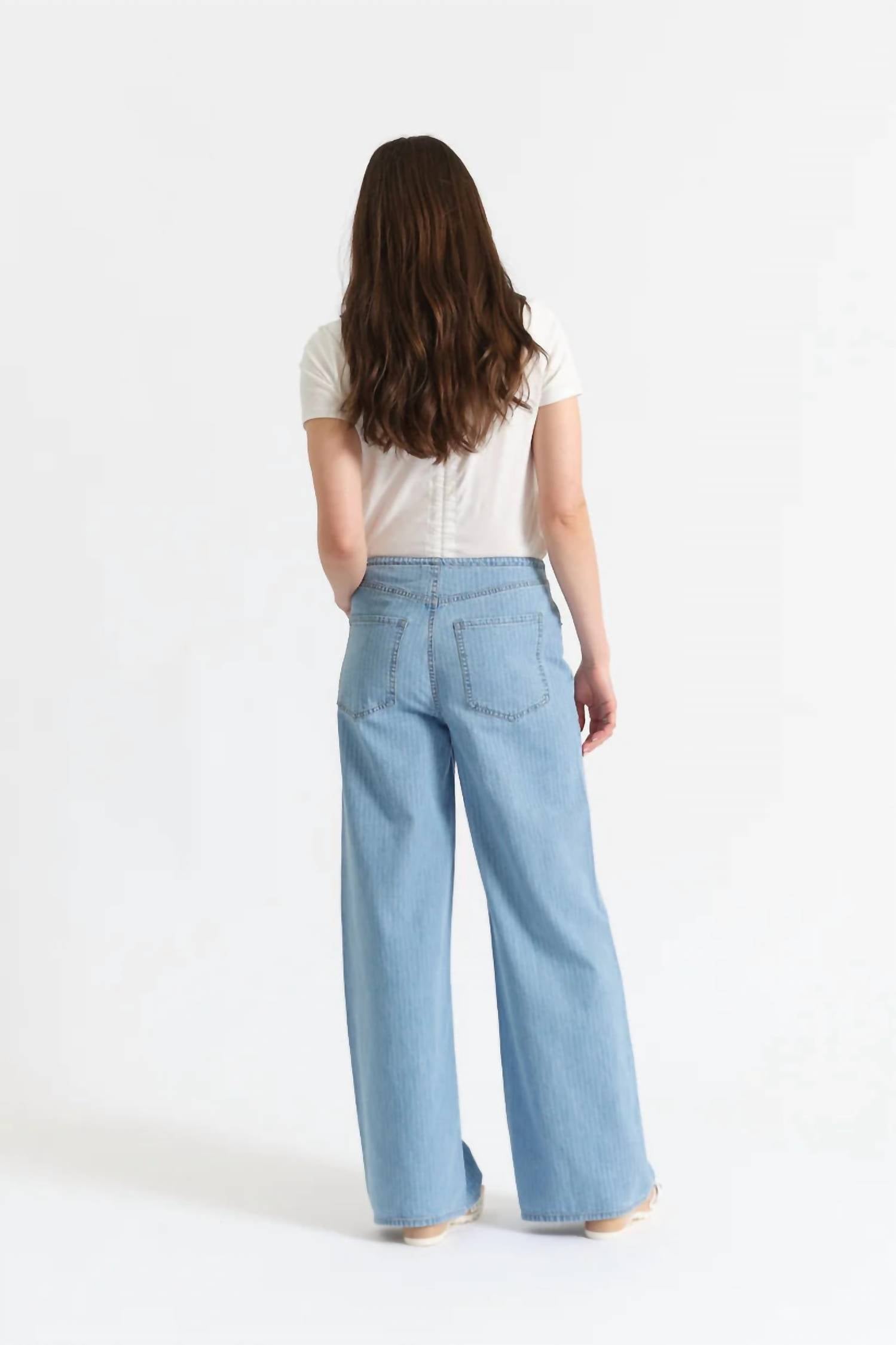 DAZE Madison Wide Leg Denim in blue - women's pants - alternate view