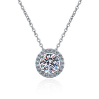 Bling Jewelry - Women's Four-prong Moissanite Halo Necklace