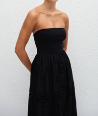 Matteau - Strapless Knit And Broderie Dress