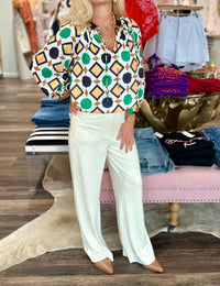 Jade - Collar Peasant Top