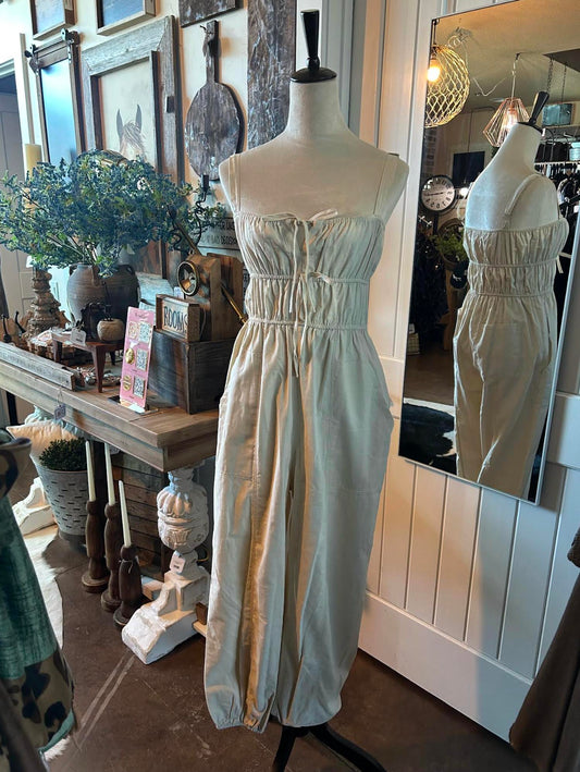 So Me - Ruched Tie-front Jumpsuit