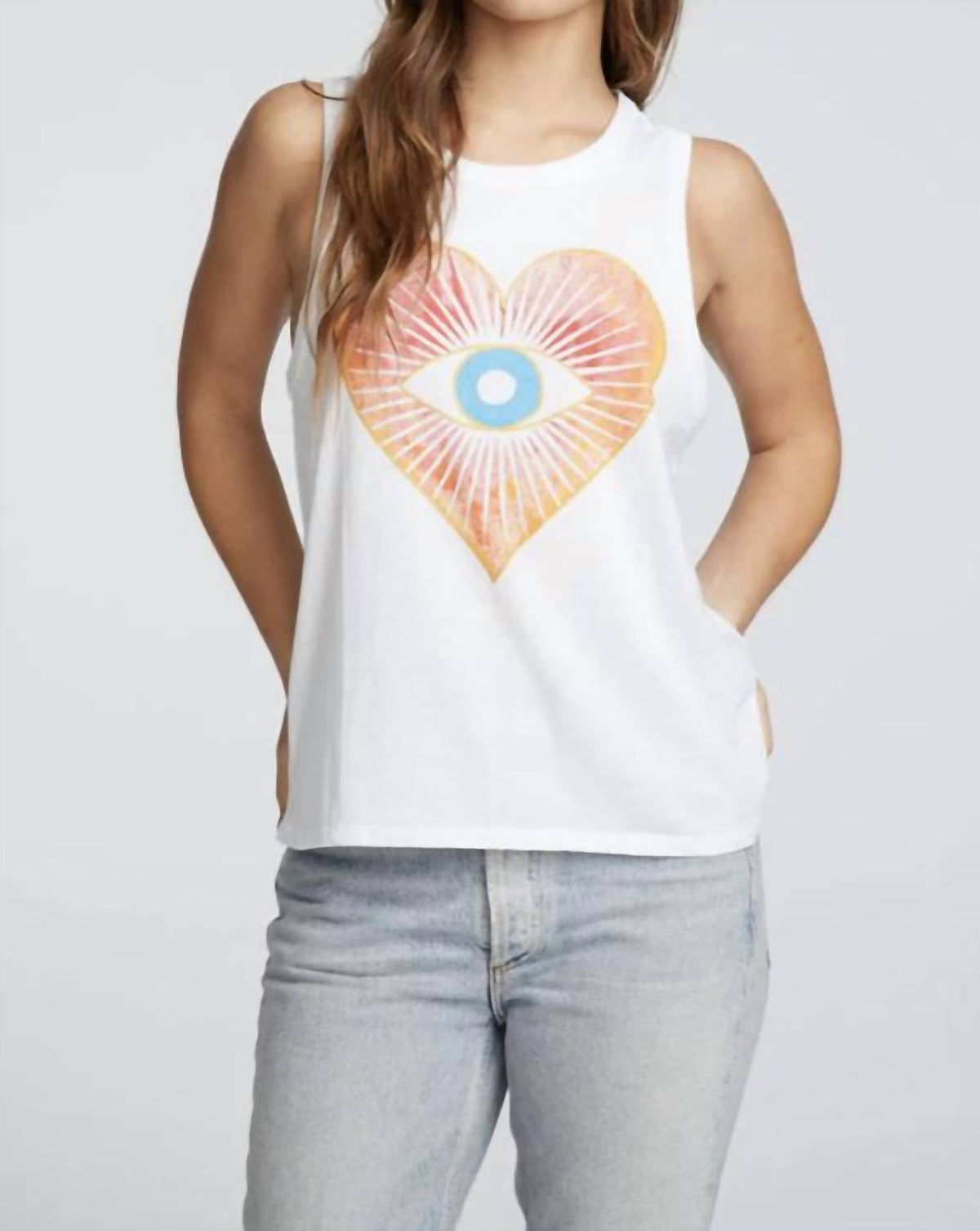 Chaser - Rpet Vintage Jersey Slit Back Third Eye Tank