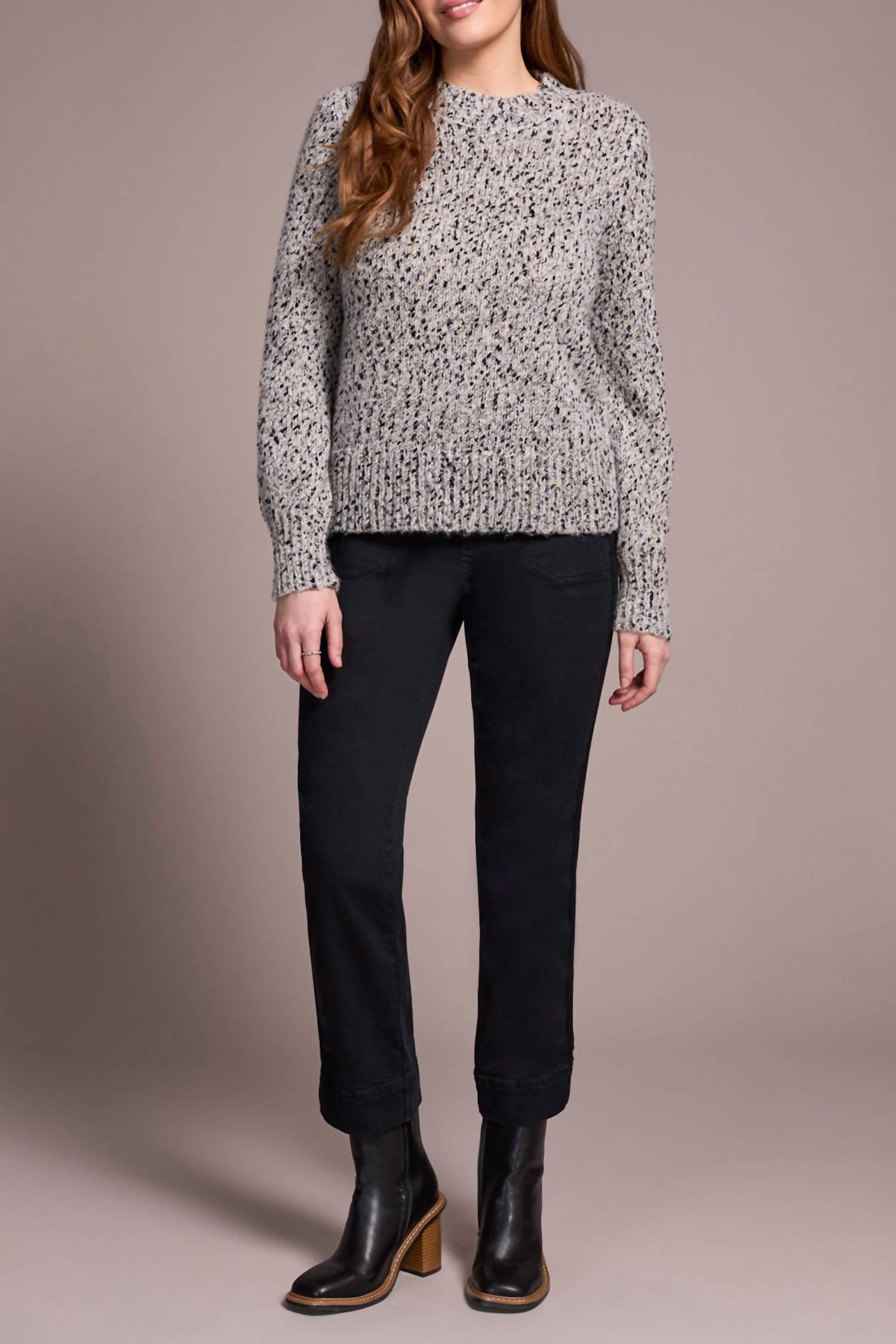 Tribal - Novelty Mix Mock Neck Sweater
