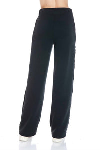 ariella Straight Leg Pants W/ Contrast in black - women's pants - detail view