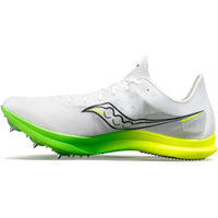 SAUCONY Women's Endorphin Cheetah Spike Shoes in white slime - women's shoe - alternate view