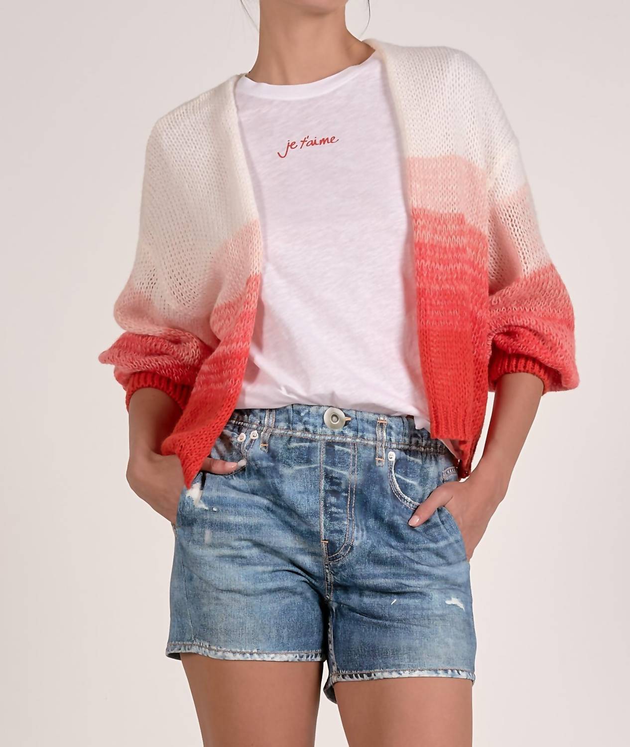ELAN Loose Fit Cardigan Top in ombre - women's cardigan - view 4
