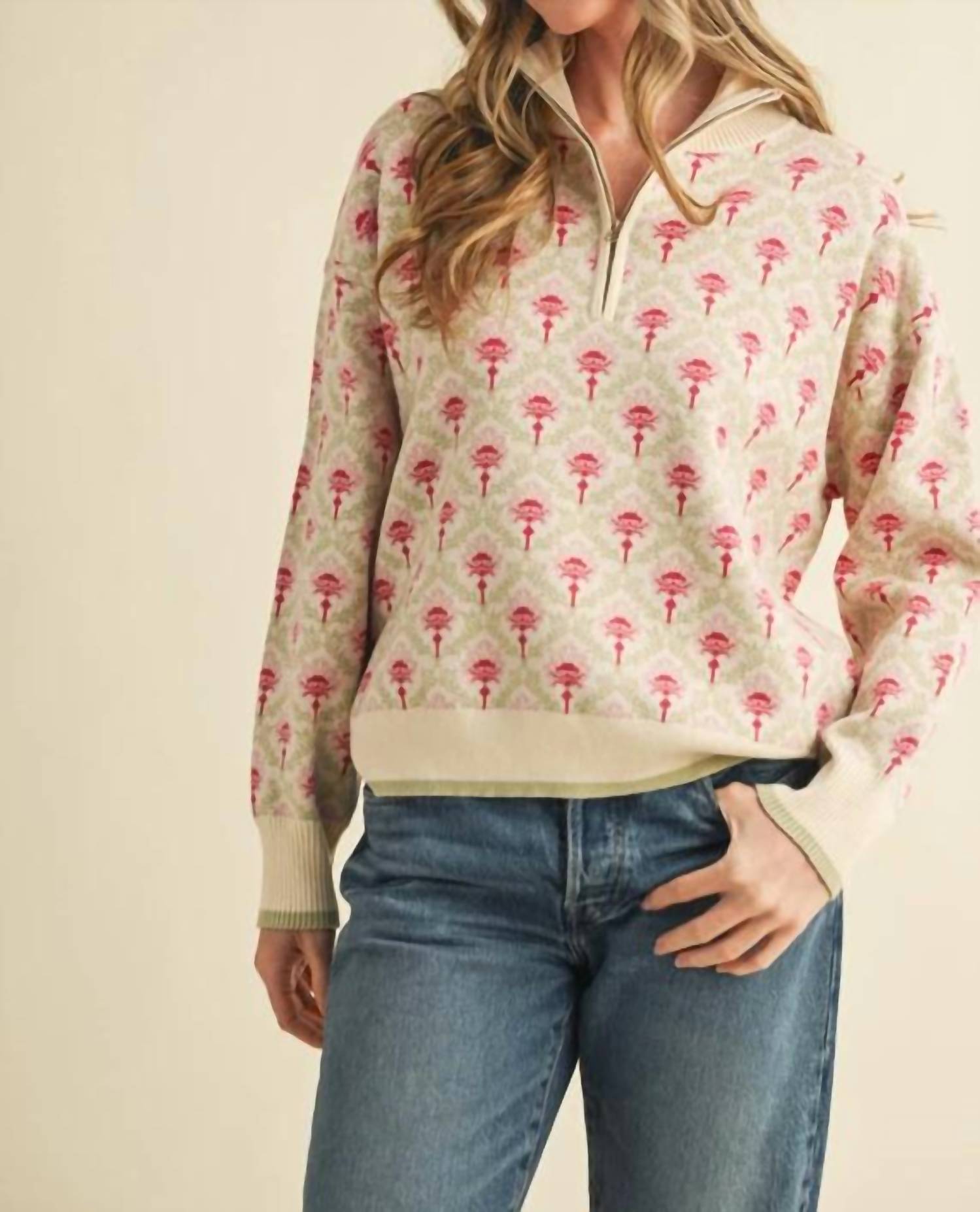 &Merci - Aspen Quarter Zip Sweater