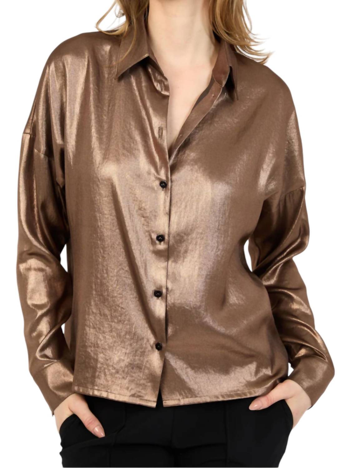 Hilton Hollis - Foiled Satin Blouse