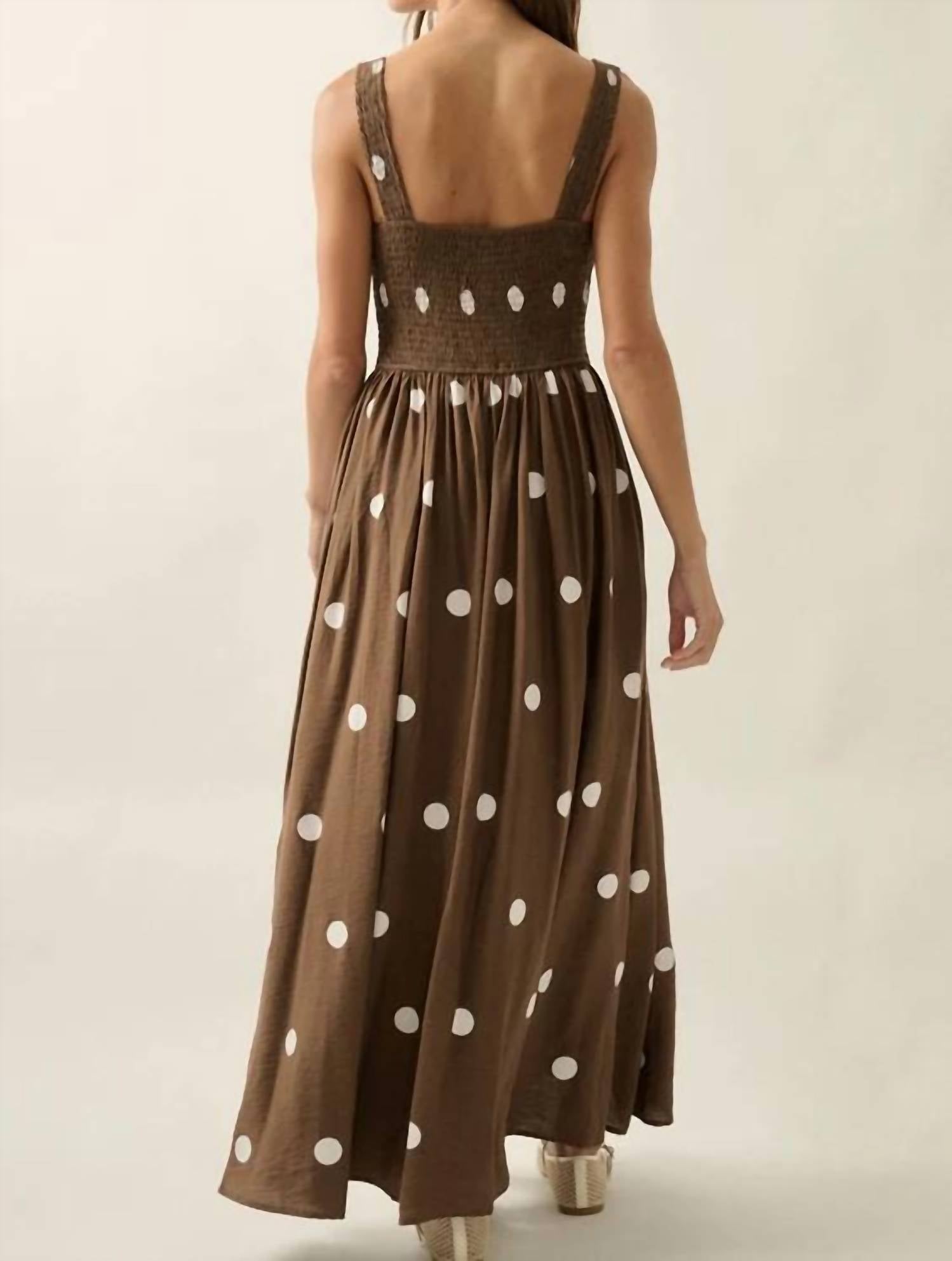 Promesa - Raquel Polka Dot Smocked Maxi Dress