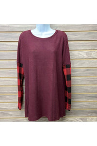 Miss 2 Day - Women's Plaid Long Sleeve Sweater
