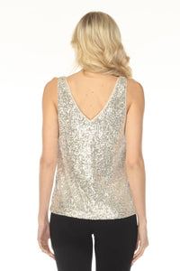 Joseph Ribkoff - Sequined V-neck Sleeveless Top