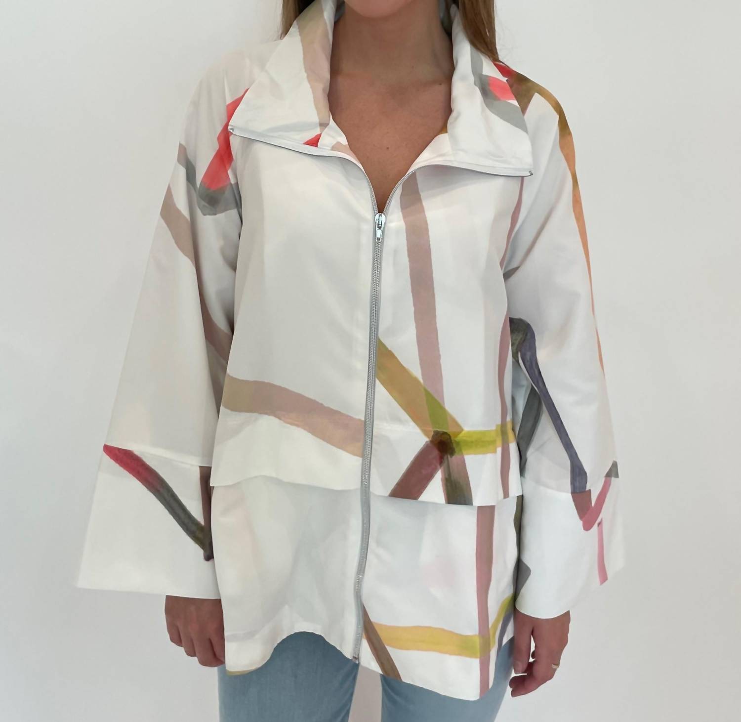 Ozai N Ku - Brushstroke Zip-up Jacket