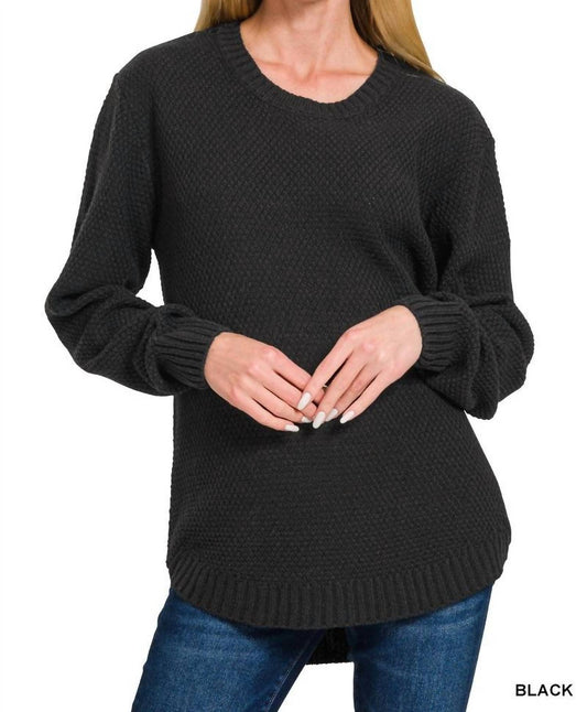 Zenana - Riley Round Neck Sweater