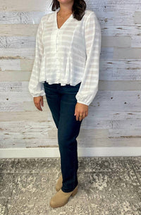 Hem & Thread Day To Night Blouse in white - women's blouse - alternate view