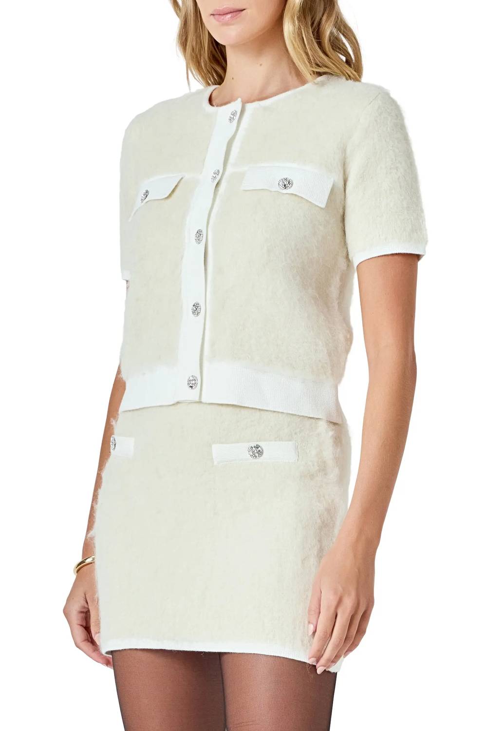Endless Rose - Round Neck Cardigan Sweater