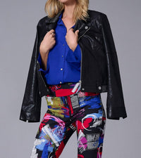 Joseph Ribkoff - Foiled Faux Suede Fitted Jacket