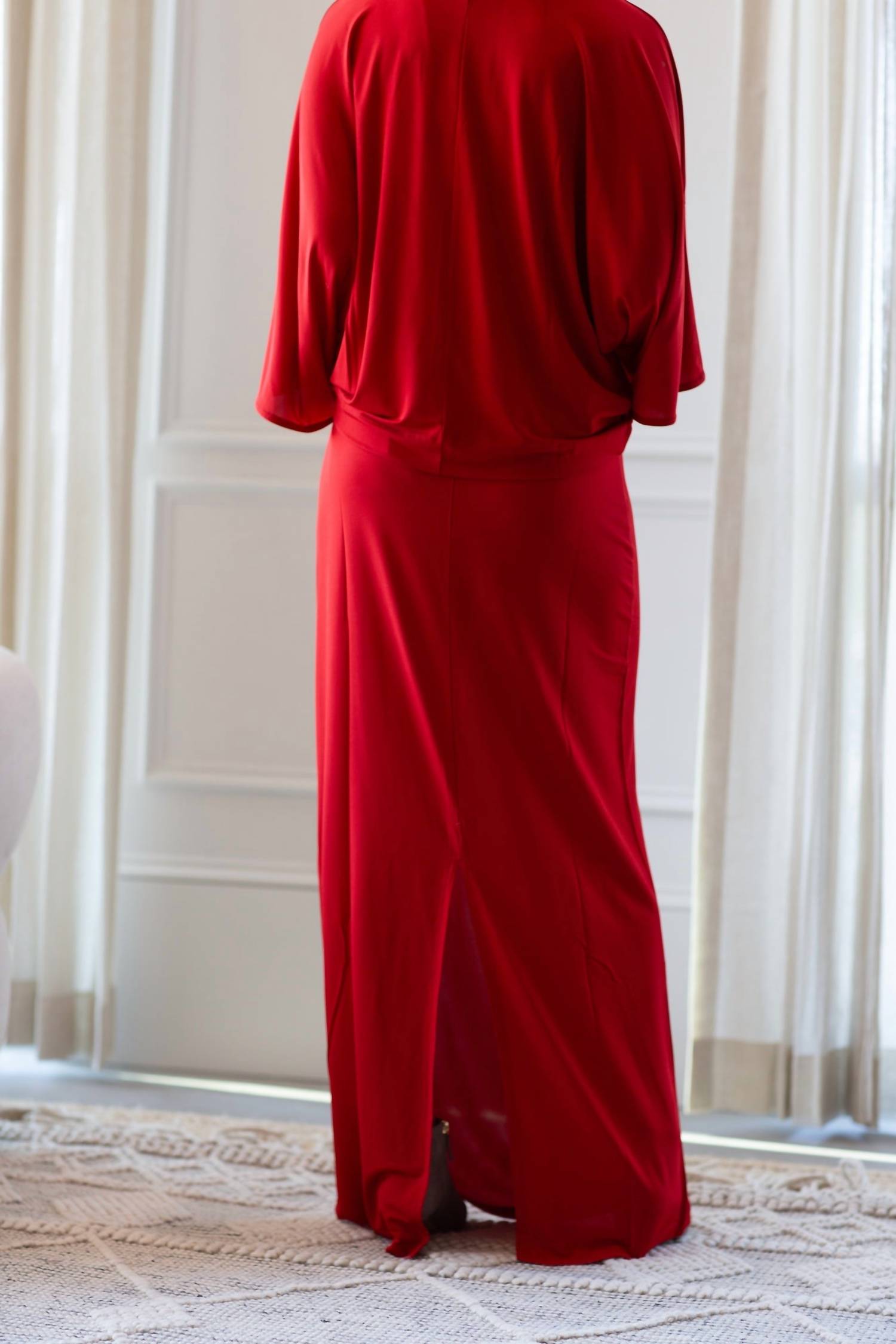 House of Dagmar Jersey Maxi Skirt in red - women's skirt - view 8