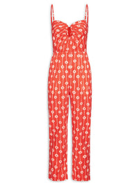 Dress To - Women's Strapless Flower Jumpsuit