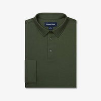 Mizzen + Main Kent Long Sleeve Polo in olive - men's shirt - view 5