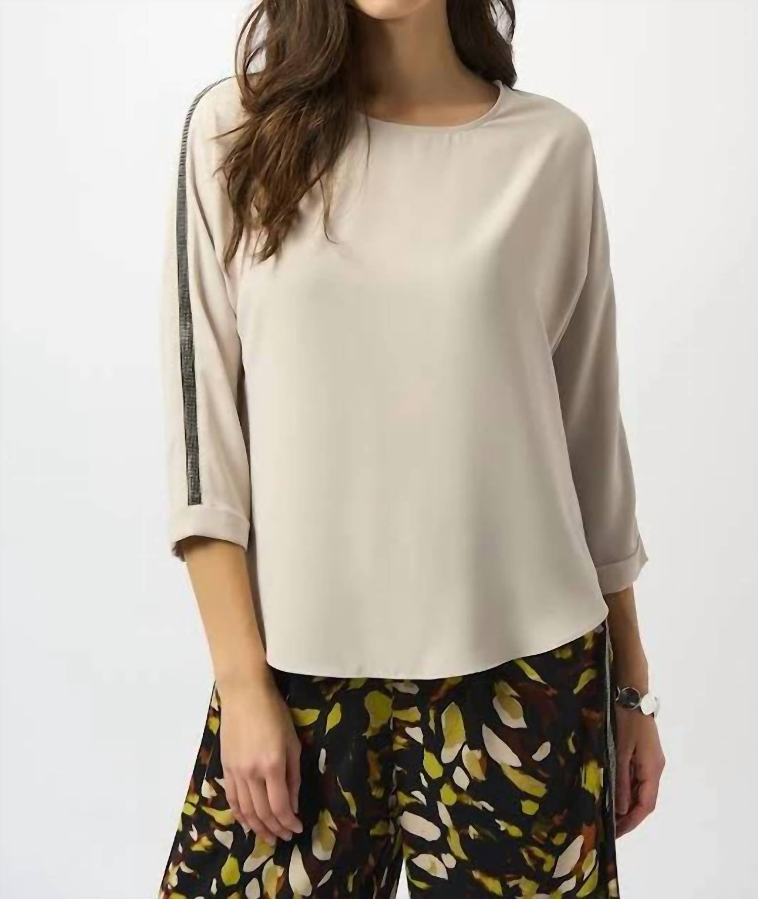 Joseph Ribkoff Soft Twill Boxy Top in moonstone - women's blouse