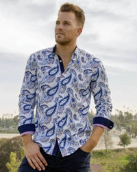 Eight X - Paisley Button Down Shirt With Accent Trim