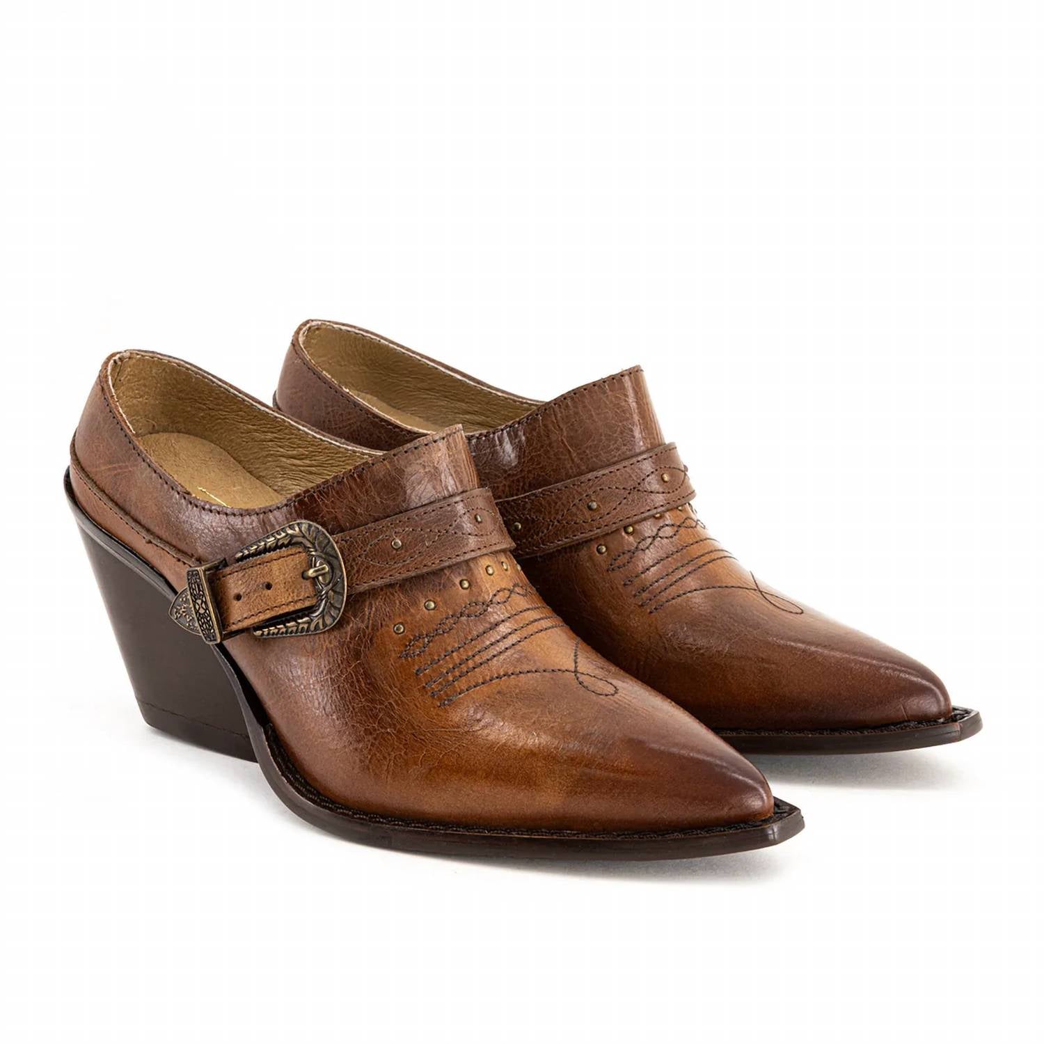 Forastero - Women's Leather Western Heeled Loafer