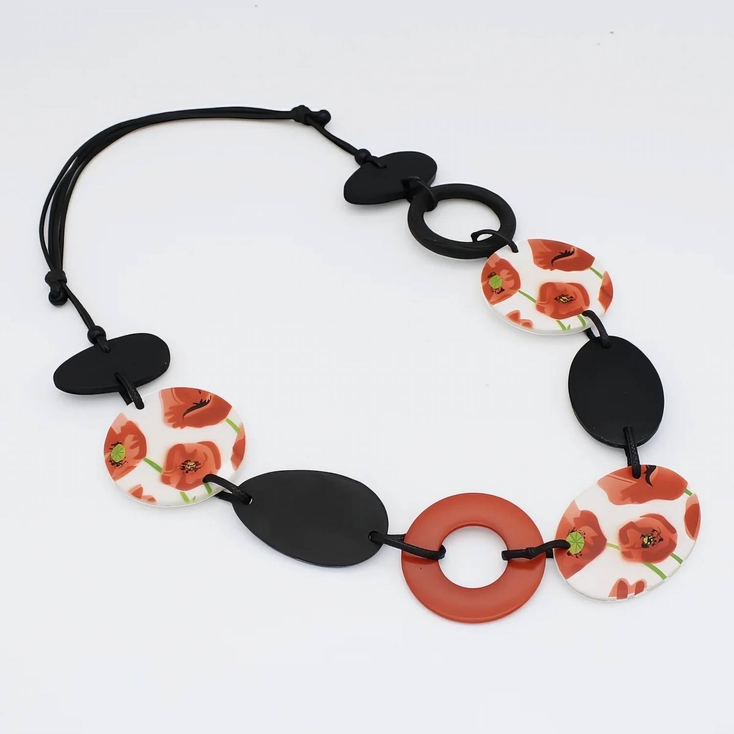 Sylca Designs - Women's Artful Poppies Gracie Necklace