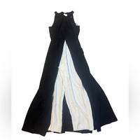 Adrianna Papell Sleeveless Jumpsuit in black and white - women's pants - detail view