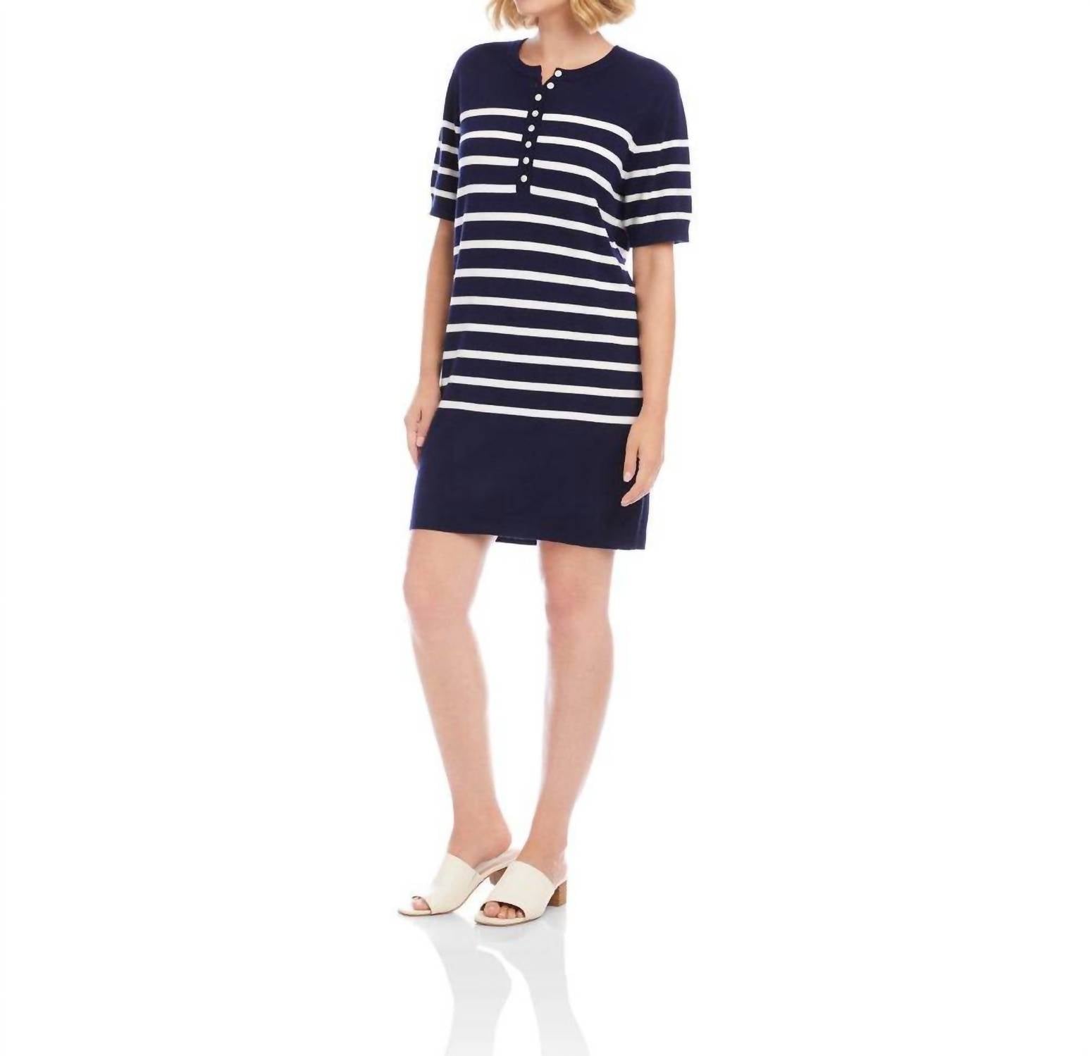 Karen Kane - Short Sleeve Henley Sweater Dress