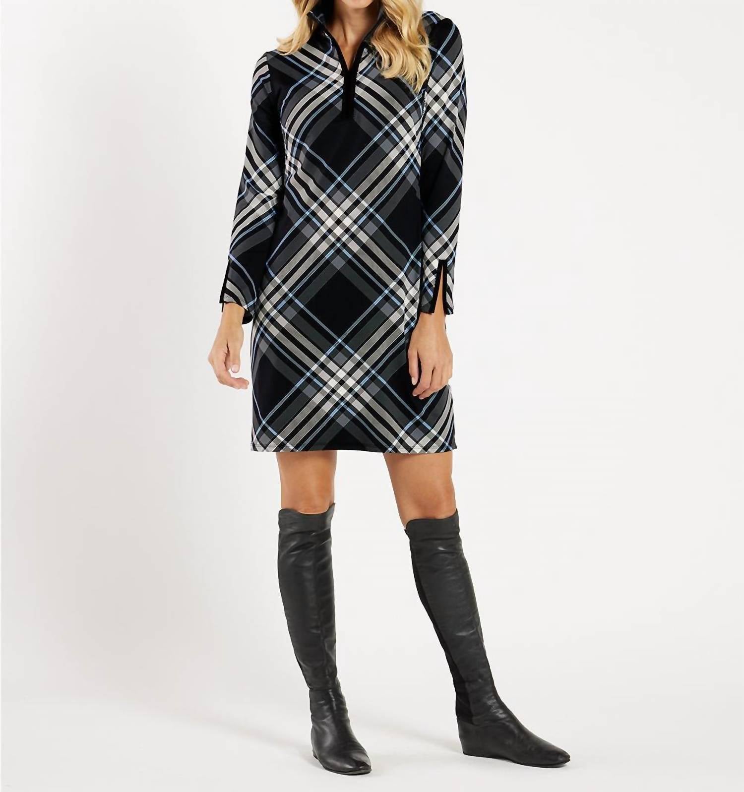 JUDE CONNALLY Anna Grand Dress in plaid black - women's dress