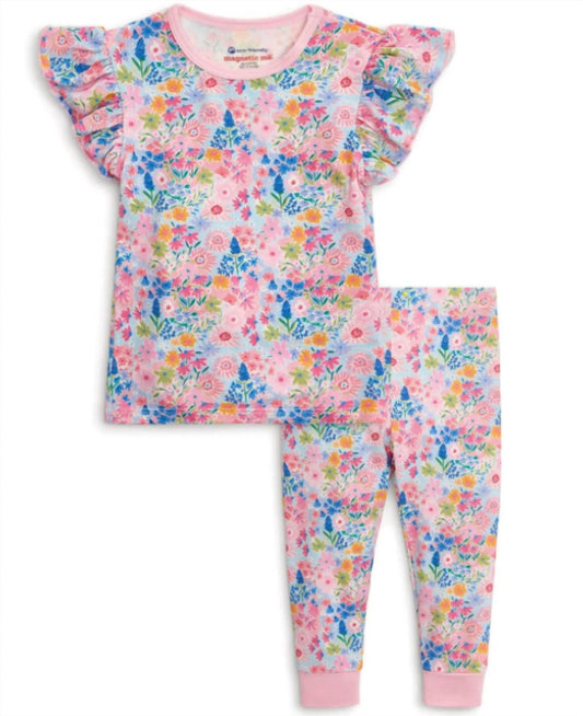 Magnetic Me - Toddler's Floral Ruffle Shoulder Pajamas