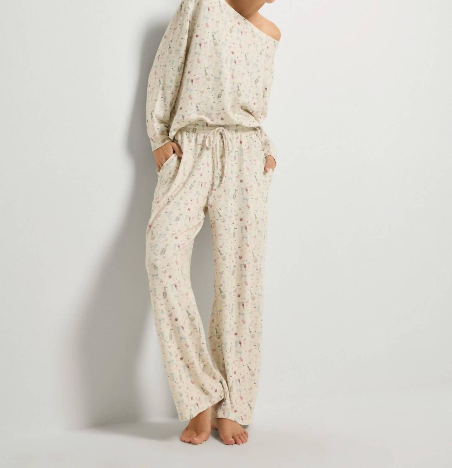 Seventy Eight and Sunny Tracy Sleep Set in off white multi - women's sleepwear