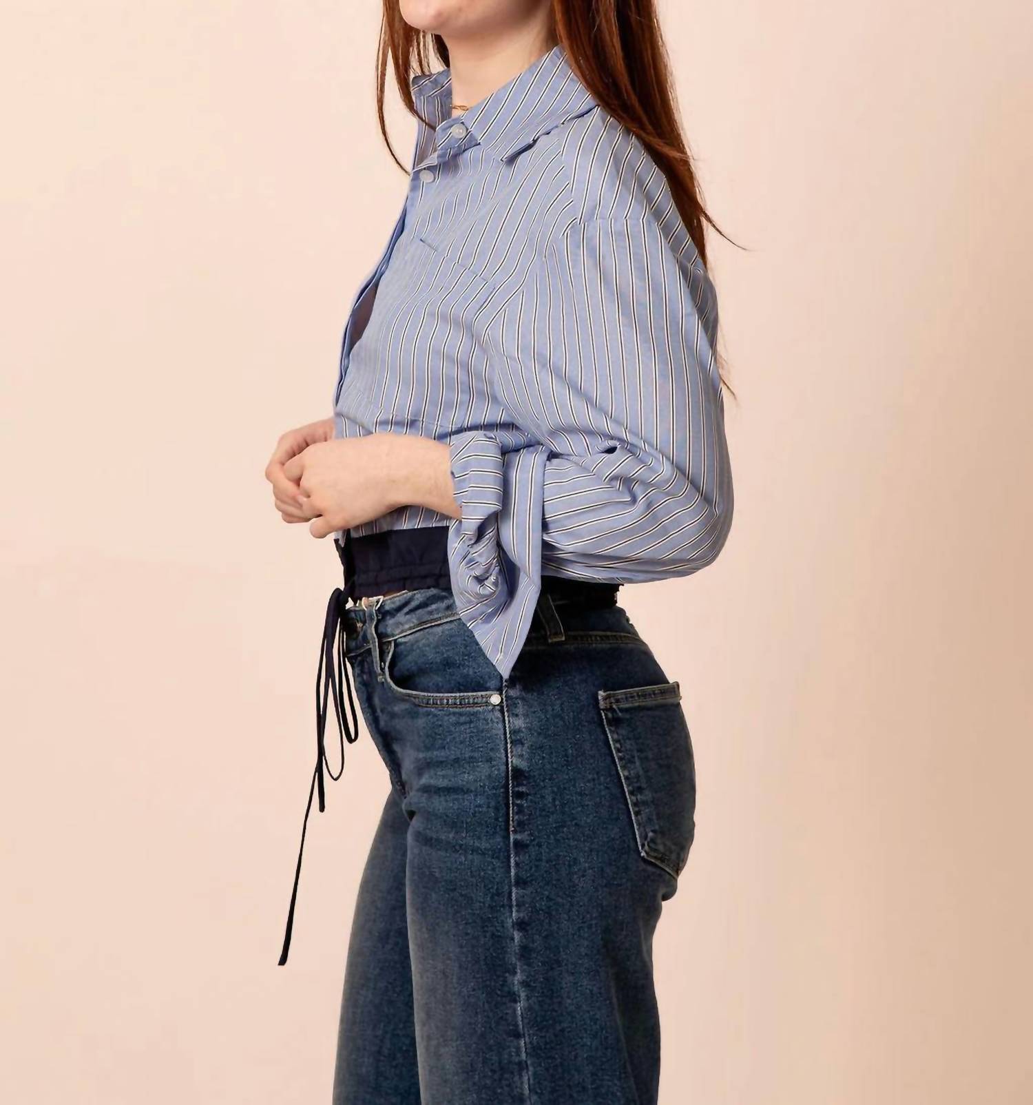 Elan - Ellie Cropped Button Down Top