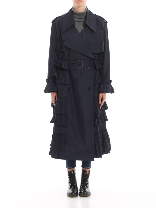 Valentino - Frilled Long Trench Coat