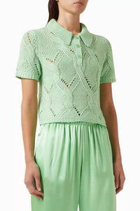Sablyn - Cadence Shrunken Cable Cashmere Polo Top