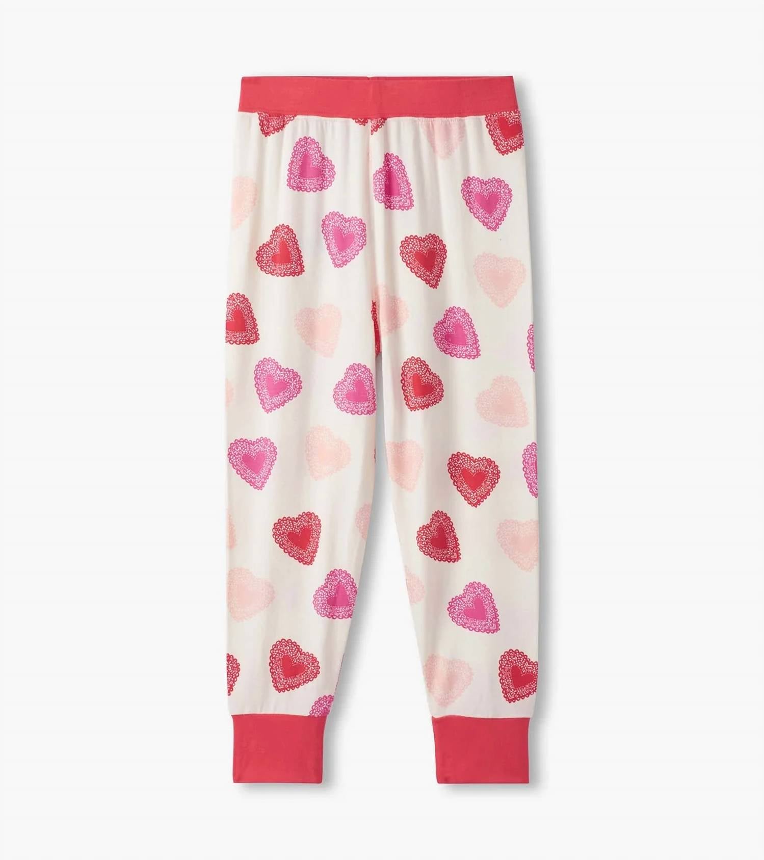 Hatley - Kids' Cut-out Hearts Bamboo Pajama Set