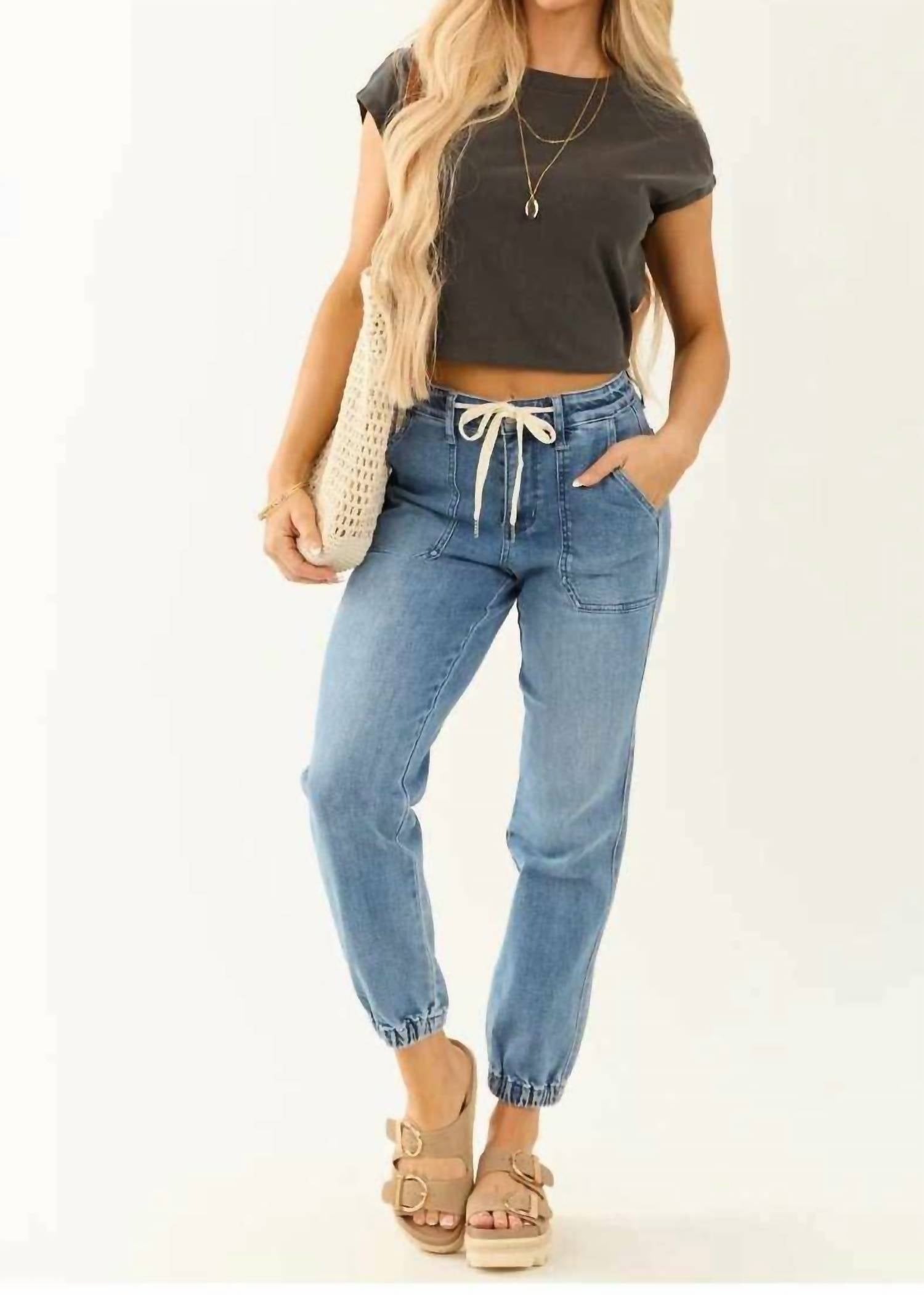 Judy Blue - High Waist Denim Jogger Pants