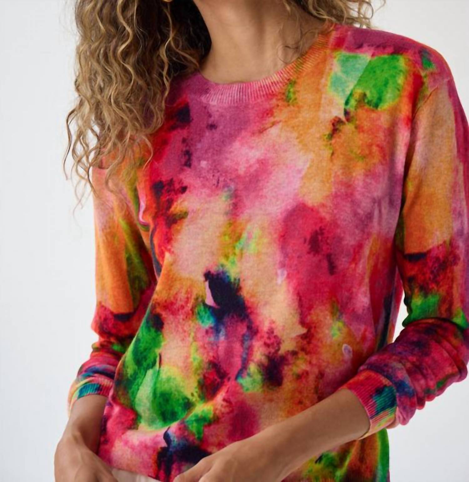 Autumn Cashmere - Watercolor Print Relaxed Fit Sweater
