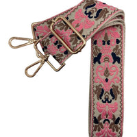 Cthru Women's Boho Parisian Tapestry Adjustable Crossbody Bag Purse Guitar Strap in pink - women's item