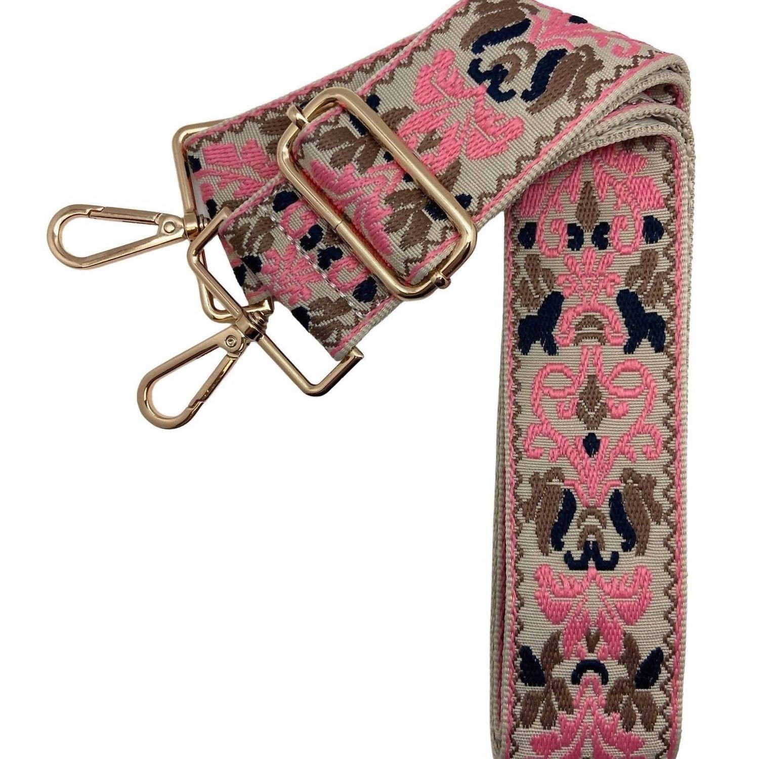 Cthru Women's Boho Parisian Tapestry Adjustable Crossbody Bag Purse Guitar Strap in pink - women's item