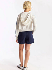 Brodie Cashmere - Geo Sleeve Cropped Hoodie