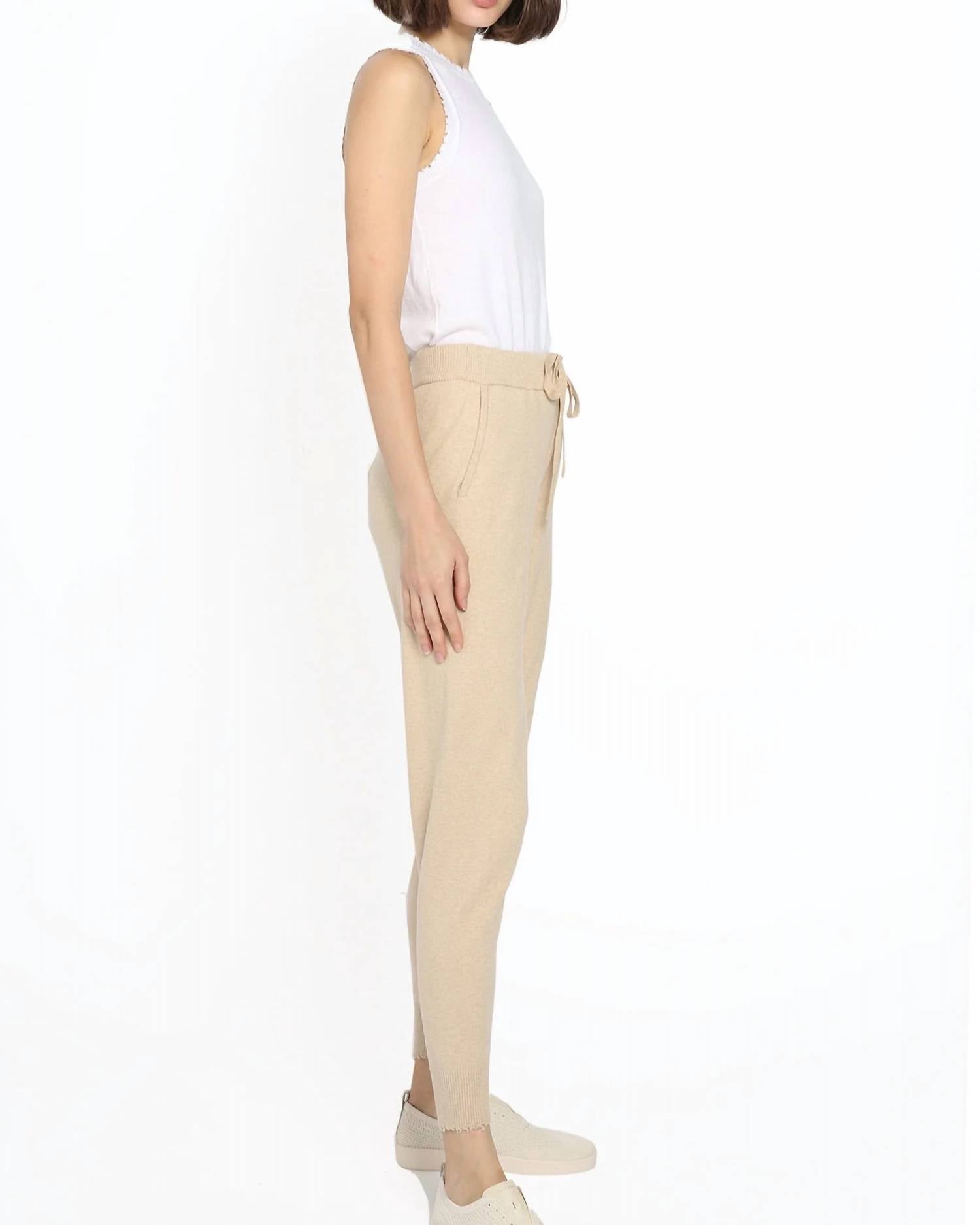 Minnie Rose - Cotton Cashmere Frayed Jogger