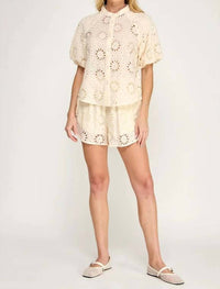 Ellison - Eyelet Tie Front Shorts