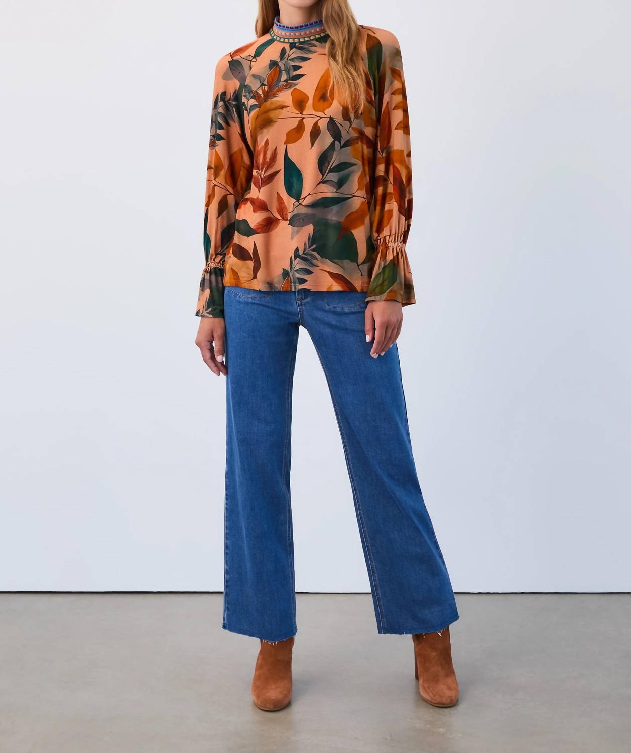Fdj - Mock-neck Trimmed Top