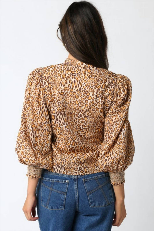 Olivaceous - Amina Leopard Print Blouse