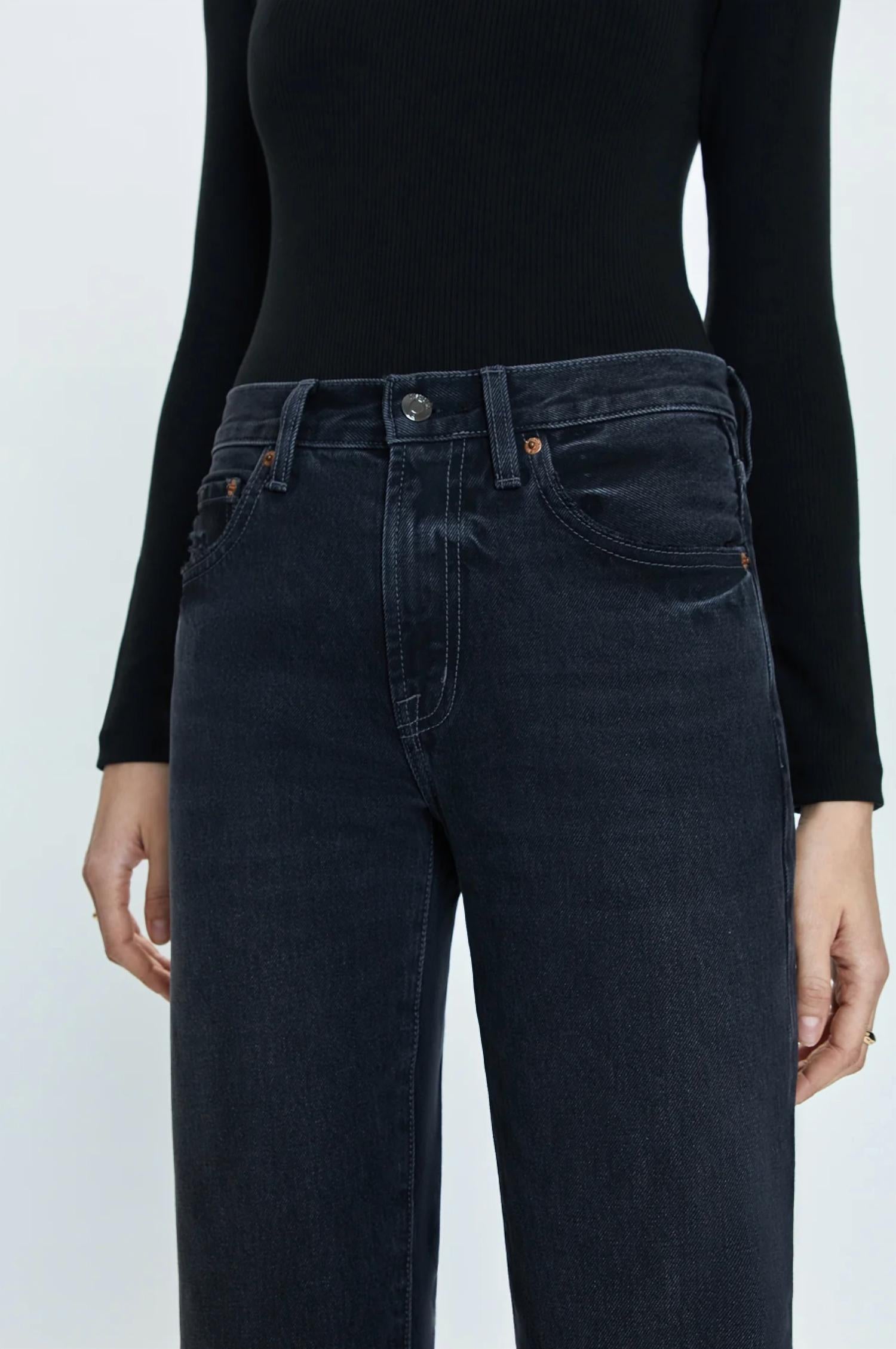 Pistola - Lexi Mid Rise Bowed Straight Leg Jeans
